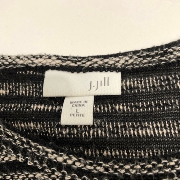 j.jill knit black & white stripes long sleeves sweatshirt - Picture 7 of 16